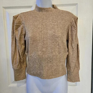 Band of the Free Womans size M Raquel Camel Ribbed Knit sweater cottagecore